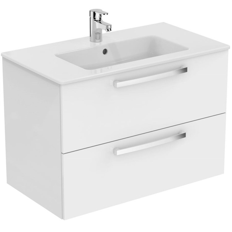 MOBILE LAVABO SOSPESO CERAMICA DOLOMITE MODELLO GEMMA BIANCO